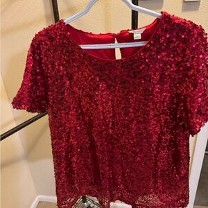 Sequin Red Women's Top